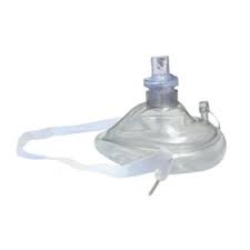 A CPR mask with a transparent shield and one-way valve, designed for use in cardiopulmonary resuscitation (CPR) procedures. The mask is compact and portable, featuring an elastic strap to secure it during rescue efforts. It provides a barrier between the rescuer and the patient, allowing for safe and effective rescue breaths
